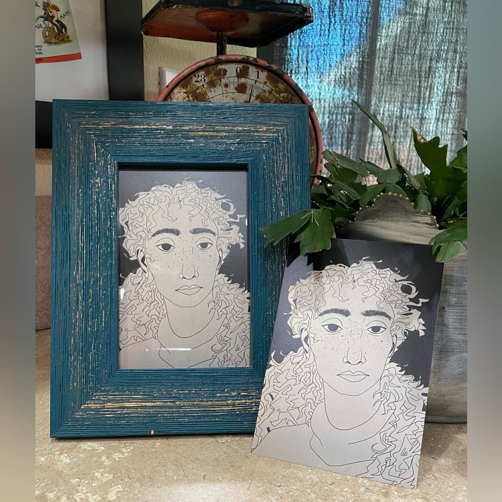 ✂️4x6 Print of drawing down by my son titled ‘Nellie’✂️